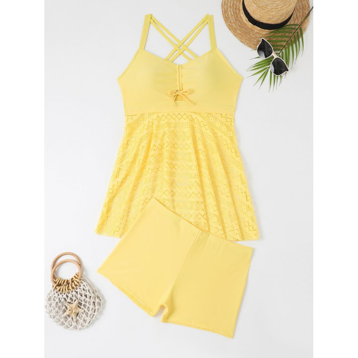 Ladies gathered swimsuit with flared skirt Mune Fashion