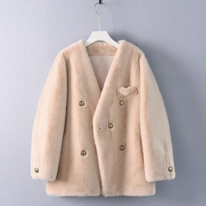 Women's Elegant Fur Jacket Mune Fashion