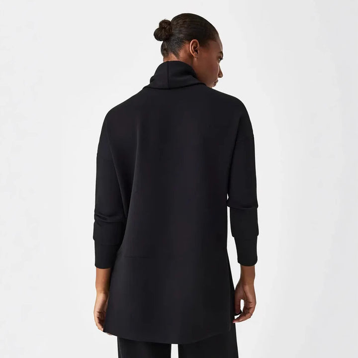 Women's Cozy Funnel Neck Tunic Sweater with Oversized Cut and Side Slits Mune Fashion