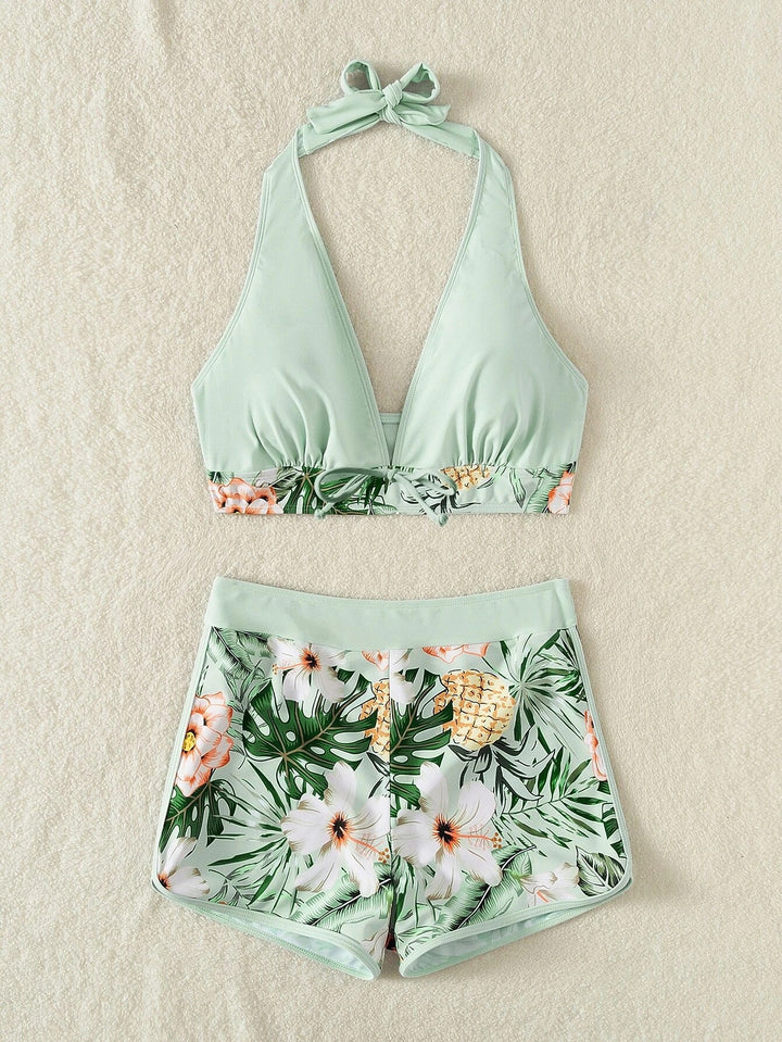 Women's High-Waisted Swimsuit with Halter Top Mune Fashion