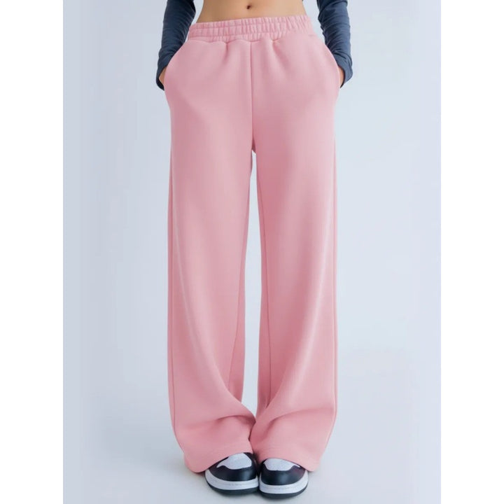 Women's flowing palazzo lounge pants with extra wide leg, elastic comfort waistband, and discreet side pockets Mune Fashion