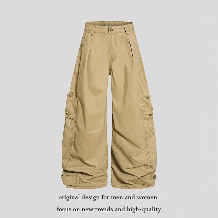 Women wide cargo culotte pants with high waist, balloon leg and patch flap pockets Mune Fashion