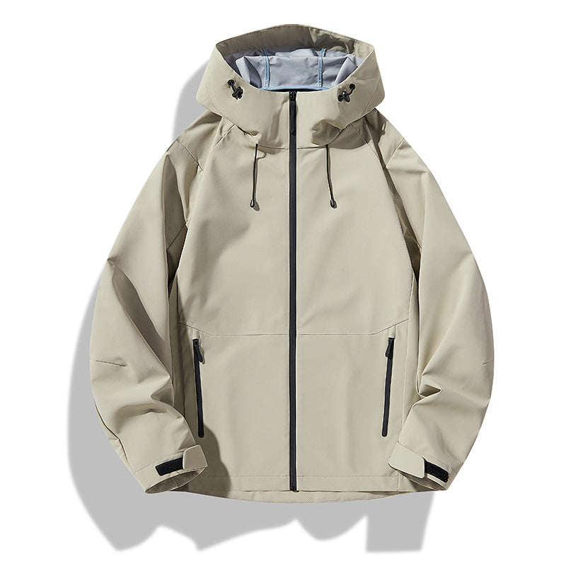 Men's Minimalistic Softshell Rain Jacket with TPU Membrane, Taped Seams and Adjustable Hood Mune Fashion