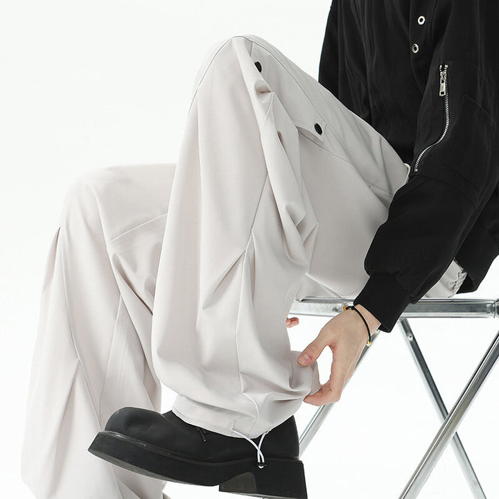 Men's extra-wide technical cargo lounge pants in draped wide-leg cut Mune Fashion