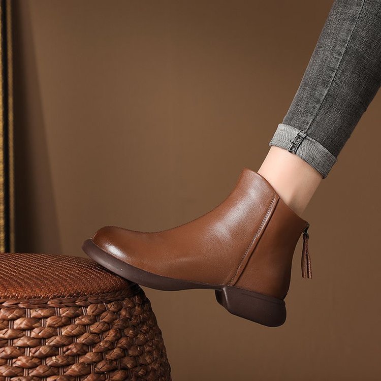 Women Elegant Ankle Boots with Zipper Mune Fashion