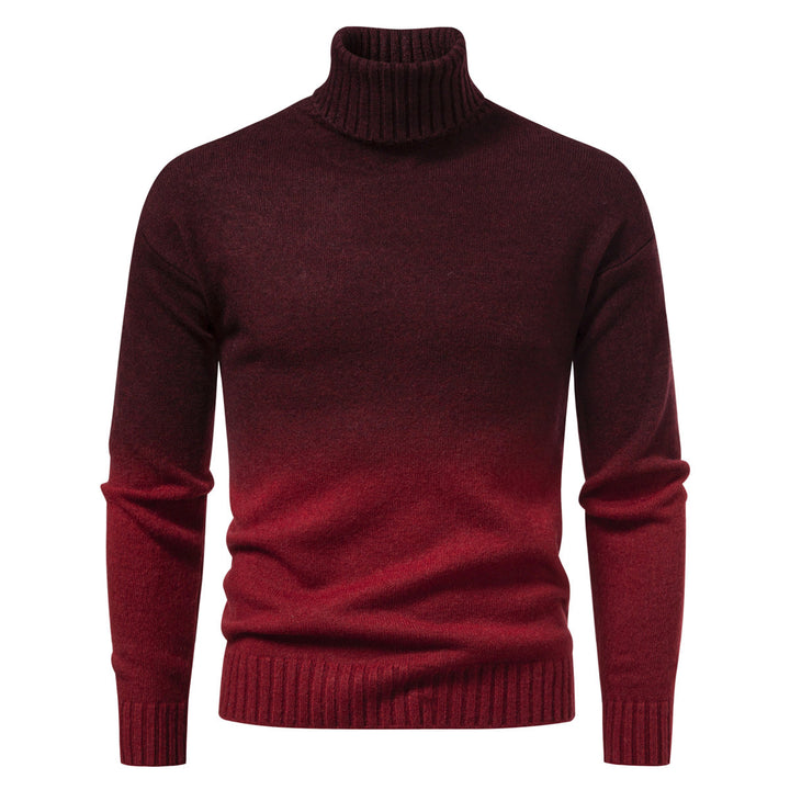 Men's Turtle Neck Sweater with Gentle Gradient and Fine Knit Quality Mune Fashion