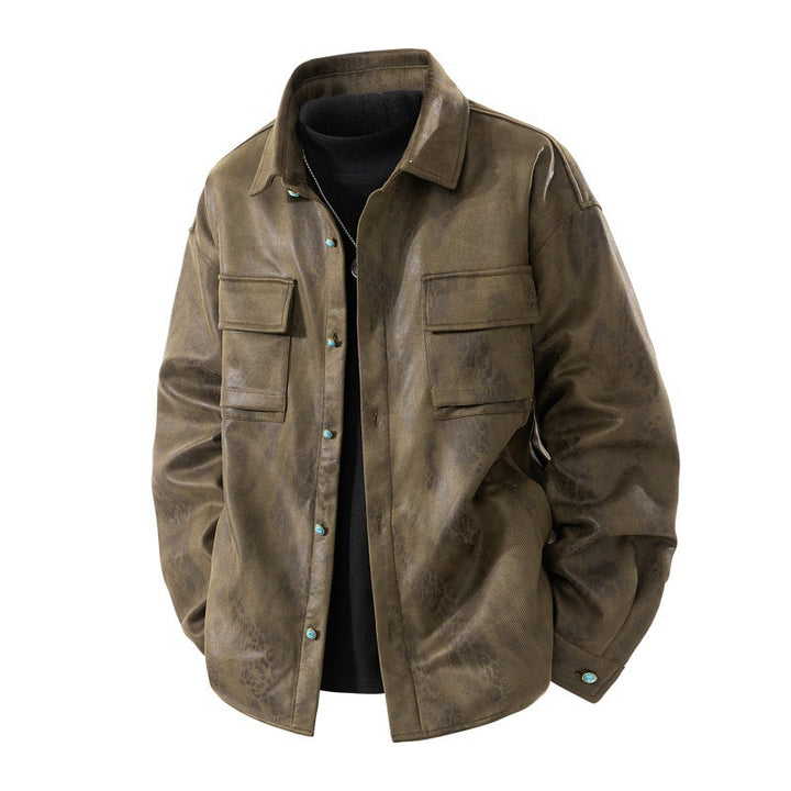 Men's Casual Leather Jacket Mune Fashion