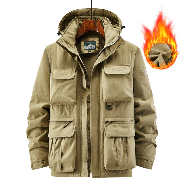 Men's Outdoor Field Jacket with fleece-lined thermal inner lining and multiple pockets Mune Fashion