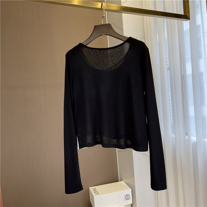 Ladies Fashion cropped long sleeve shirt Mune Fashion