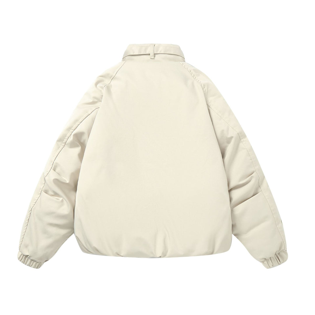 Women Quilted Boxy Bomber with high-collar buckle and diagonal zip pockets Mune Fashion