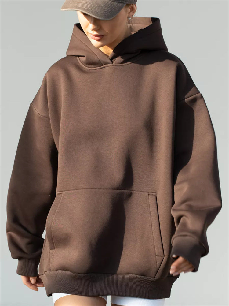 Women's oversized hoodie with kangaroo pocket and dropped-shoulder cut Mune Fashion