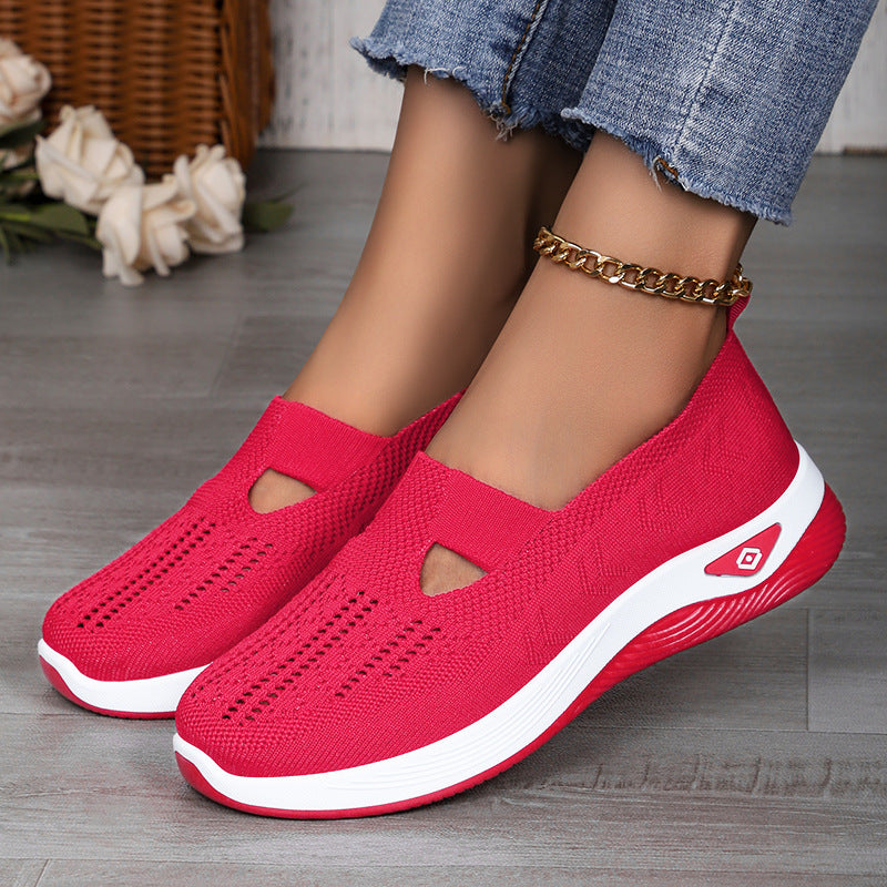 Women's lightweight breathable slip-on sneakers with elastic knit upper and orthopedic comfort sole Mune Fashion