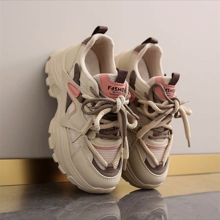 Women Sporty Chunky Sneakers with Breathable Mesh Upper and Cushioning Comfort Mune Fashion