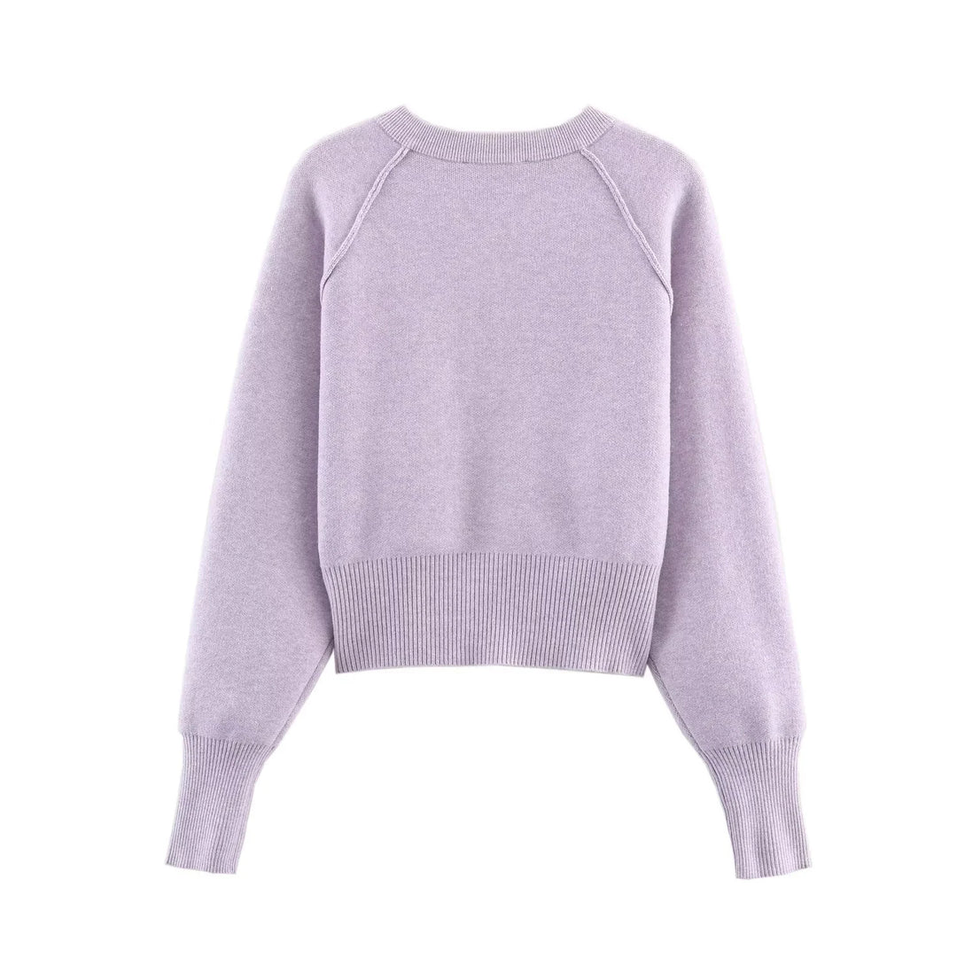 Women's short button cardigan with raglan sleeves, wide ribbed hem and elongated sleeve cuffs Mune Fashion