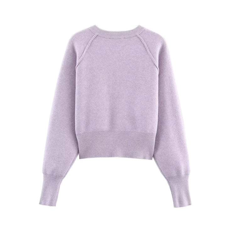 Women's short button cardigan with raglan sleeves, wide ribbed hem and elongated sleeve cuffs Mune Fashion