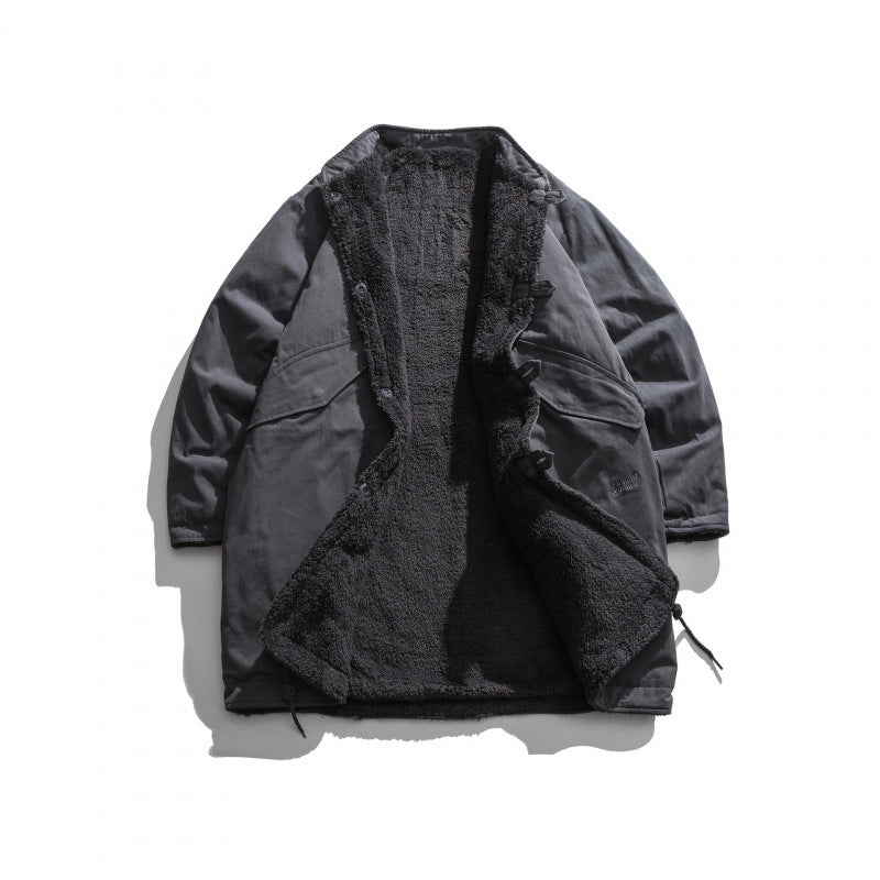 Men's Insulated Parka Jacket in Oversized Cut with Sherpa Lining and Drawstring Hem Mune Fashion