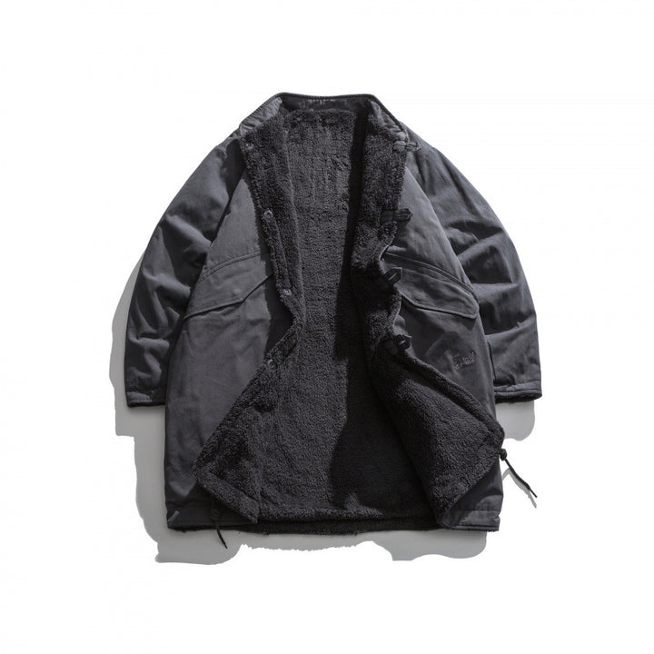 Men's Insulated Parka Jacket in Oversized Cut with Sherpa Lining and Drawstring Hem Mune Fashion