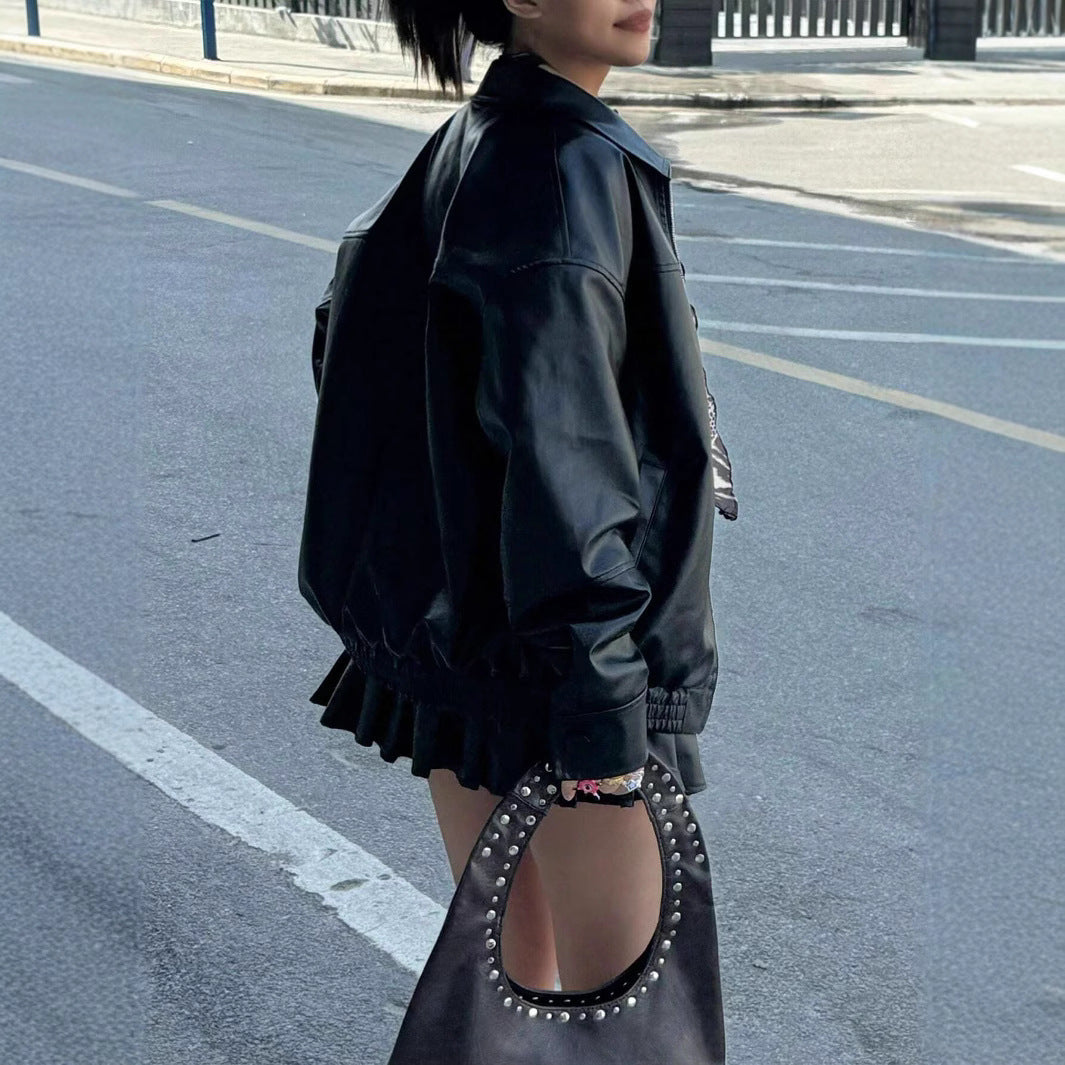Women's Elegant and Casual Faux Leather Jacket