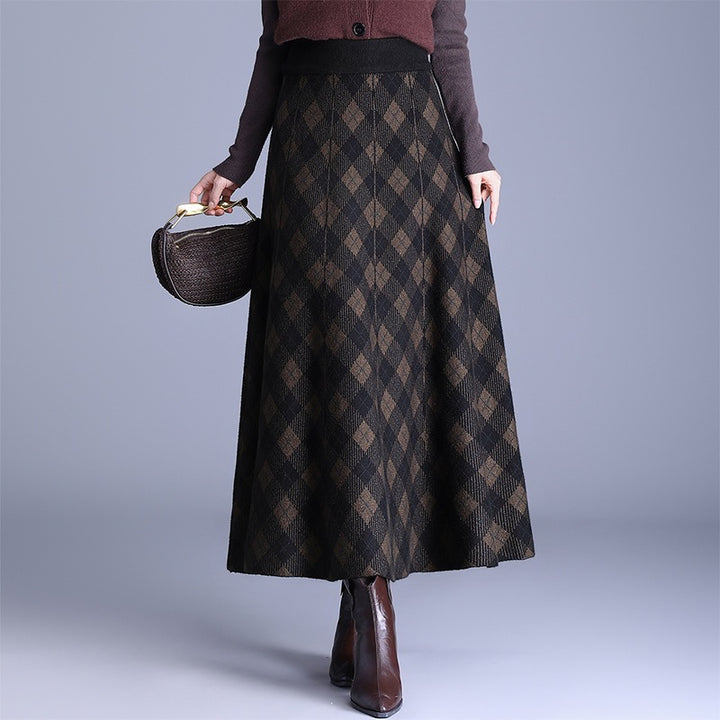 Women's Elegant Maxi Skirt with Geometric Pattern Mune Fashion