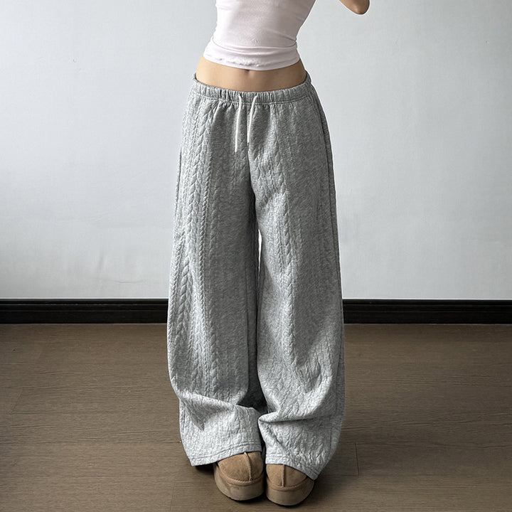 Women's wide Palazzo lounge pants made of soft jersey with drawstring and comfort waistband Mune Fashion