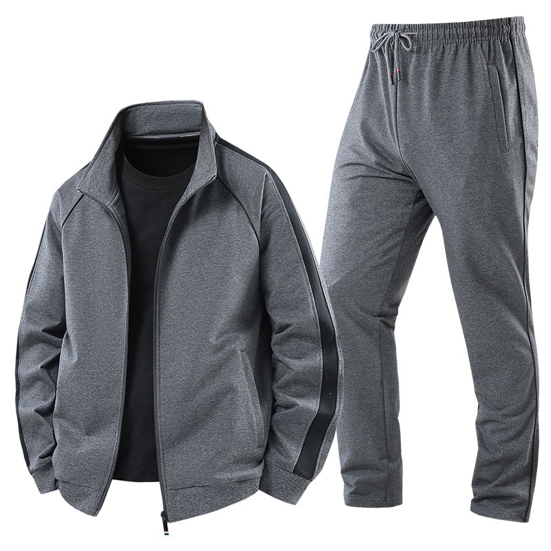 Men's Lightweight Casual Training Suit Set with Zip Jacket, Elastic Waistband & Zip Pockets Mune Fashion