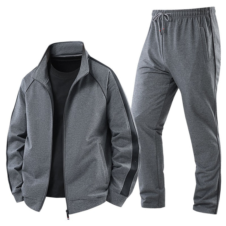 Men's Lightweight Casual Training Suit Set with Zip Jacket, Elastic Waistband & Zip Pockets Mune Fashion