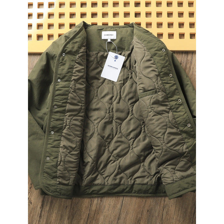 Men's lightly padded thermo liner jacket with snap button closure and rounded hem Mune Fashion