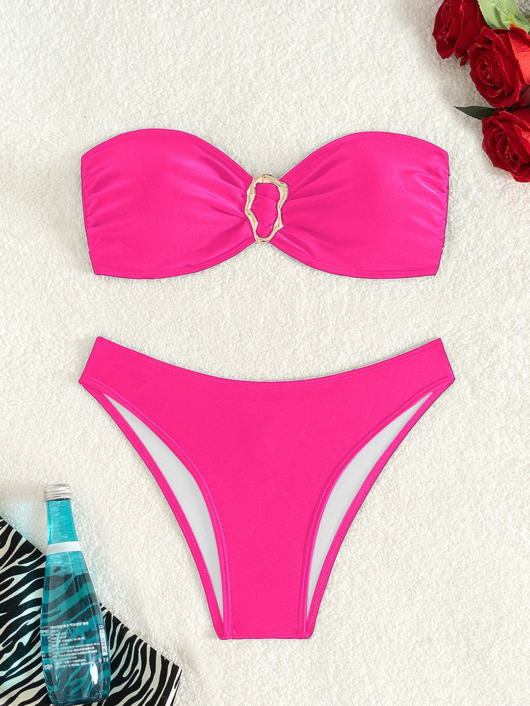 Women's bandeau bikini with elegant gold clasp Mune Fashion