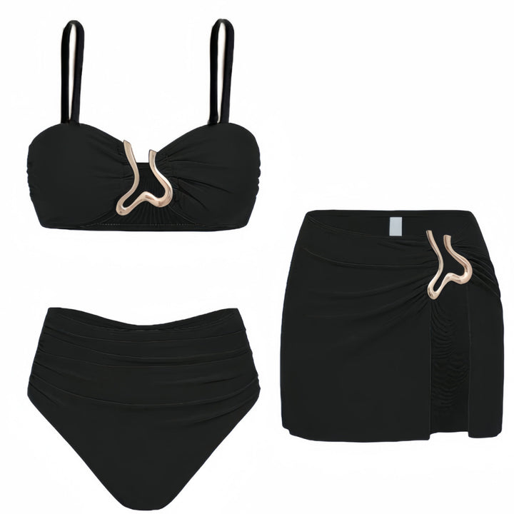Women's bikini set with elegant wrap skirt and fashionable design Mune Fashion