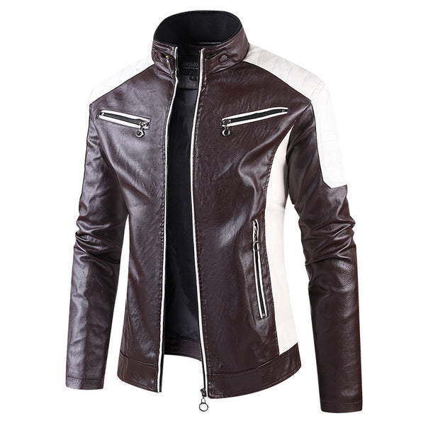 Men's Fashion Biker Jacket made of Faux Leather Mune Fashion