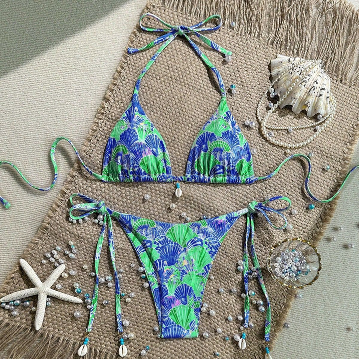 Women's Triangle Bikini with Shell Details Mune Fashion