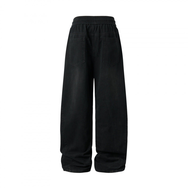 Women's wide High-Waist pants with elastic waistband, drawstring, and patch pockets Mune Fashion