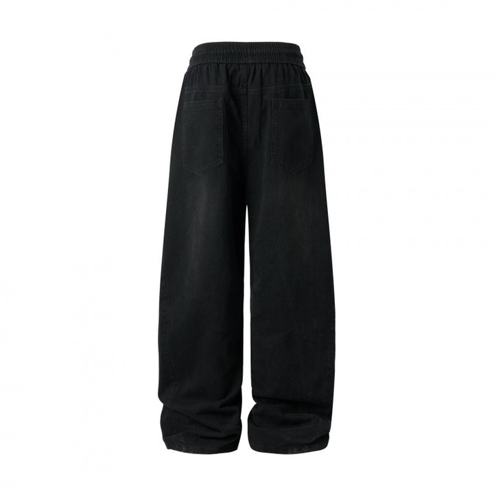 Women's wide High-Waist pants with elastic waistband, drawstring, and patch pockets Mune Fashion