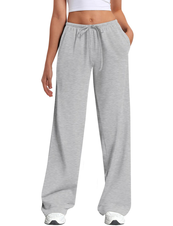 Ladies high-waisted wide joggers with elastic comfort waistband and drawstring Mune Fashion