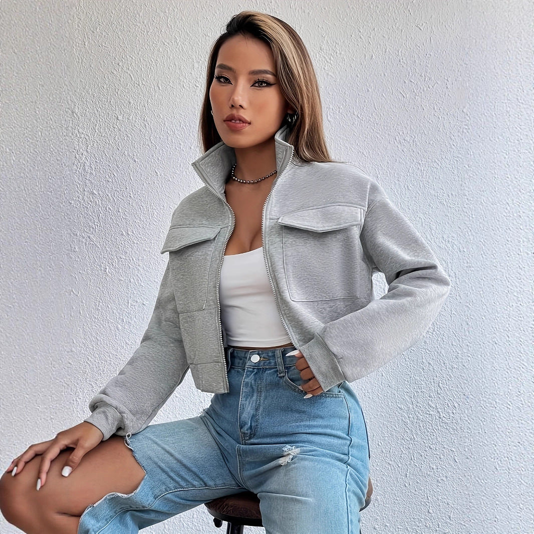 Women's stylish and comfortable cropped leisure jacket