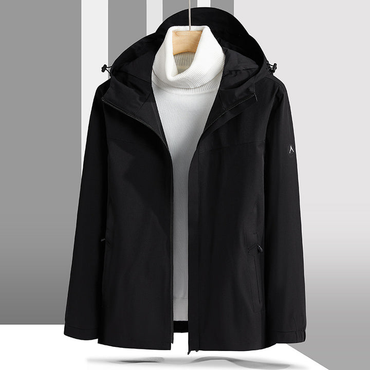 Men's Lightweight Technical Softshell Jacket with Adjustable Hood and Minimalist Athletic Fit Mune Fashion