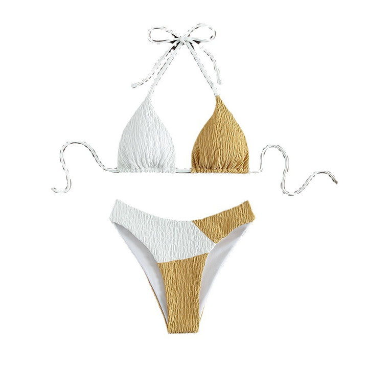 Women's Triangle Bikini with sophisticated wave pattern and adjustable straps Mune Fashion