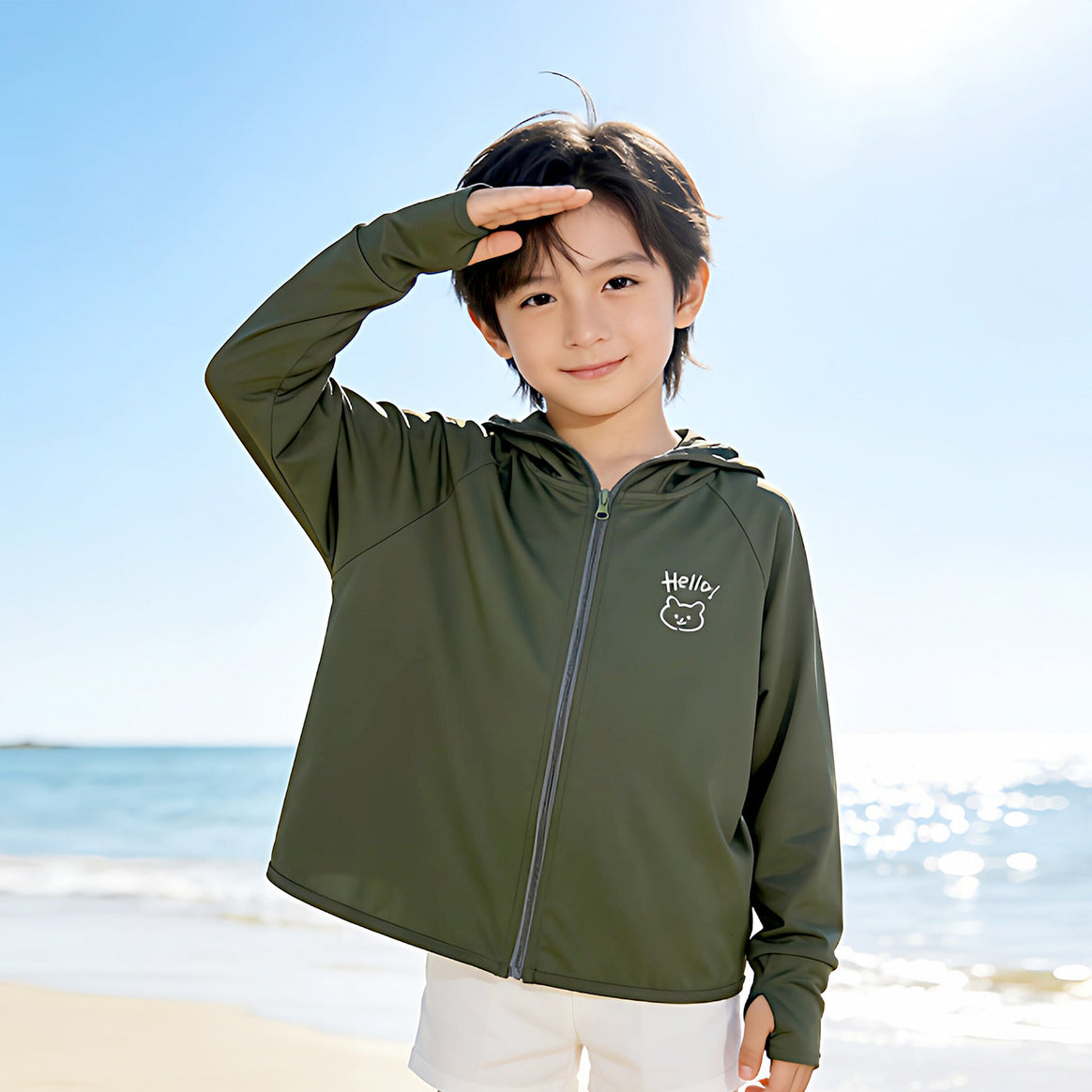 Girls Sporty Hooded Jacket with UV Protection Mune Fashion