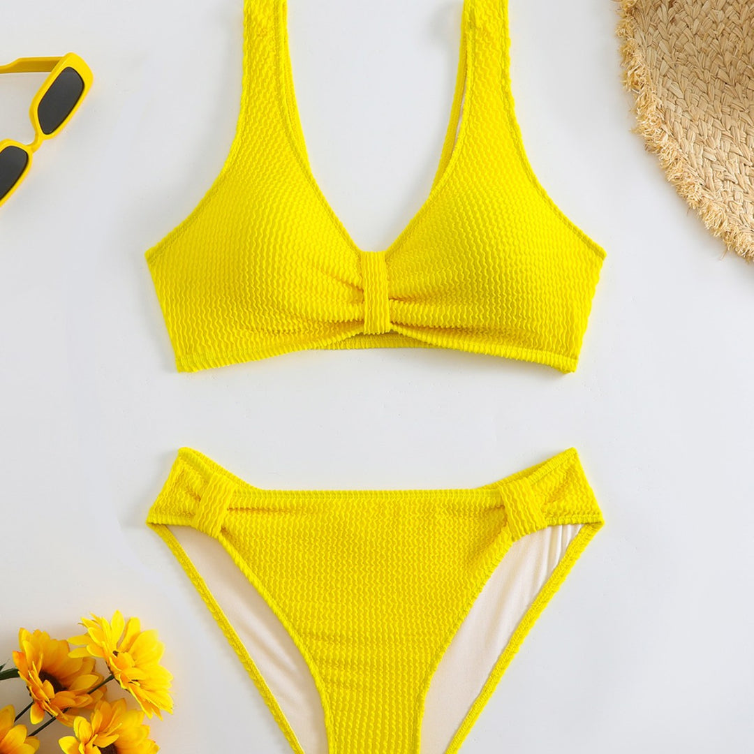 Ladies Two-Piece Bikini with Playful Wave Pattern Mune Fashion