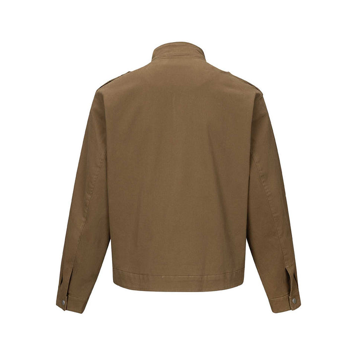 Men's short jacket in field style with funnel collar, shoulder flaps, and utility pockets Mune Fashion