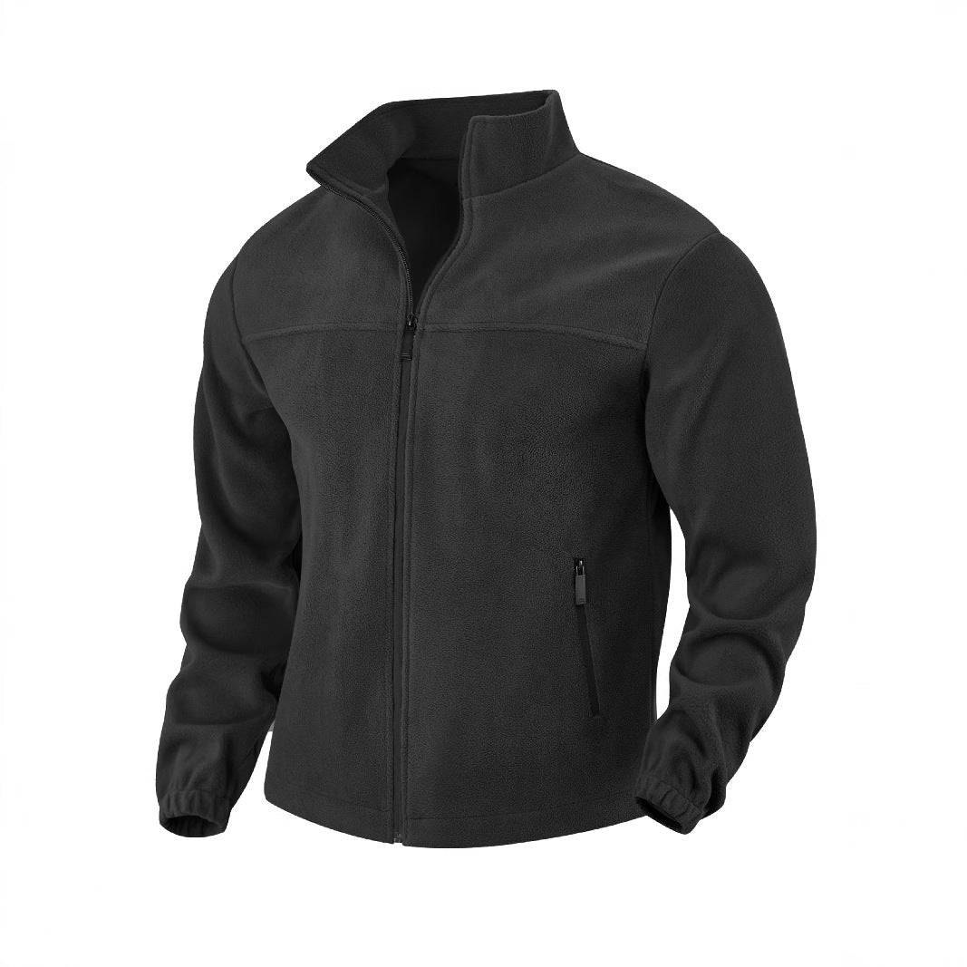 Men's fleece jacket with zipper, stand-up collar and zip pockets Mune Fashion