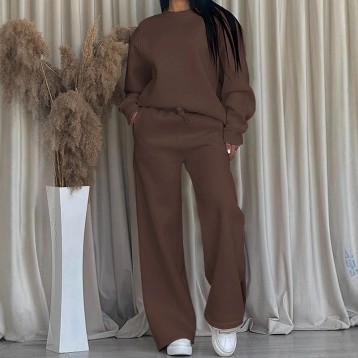 Women's casual oversized sweatshirt and wide jogging pants set Mune Fashion