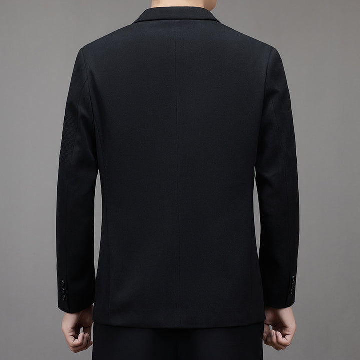 Men's Lightweight Casual Blazer with Three-Quarter Sleeves and Patch Pockets Mune Fashion