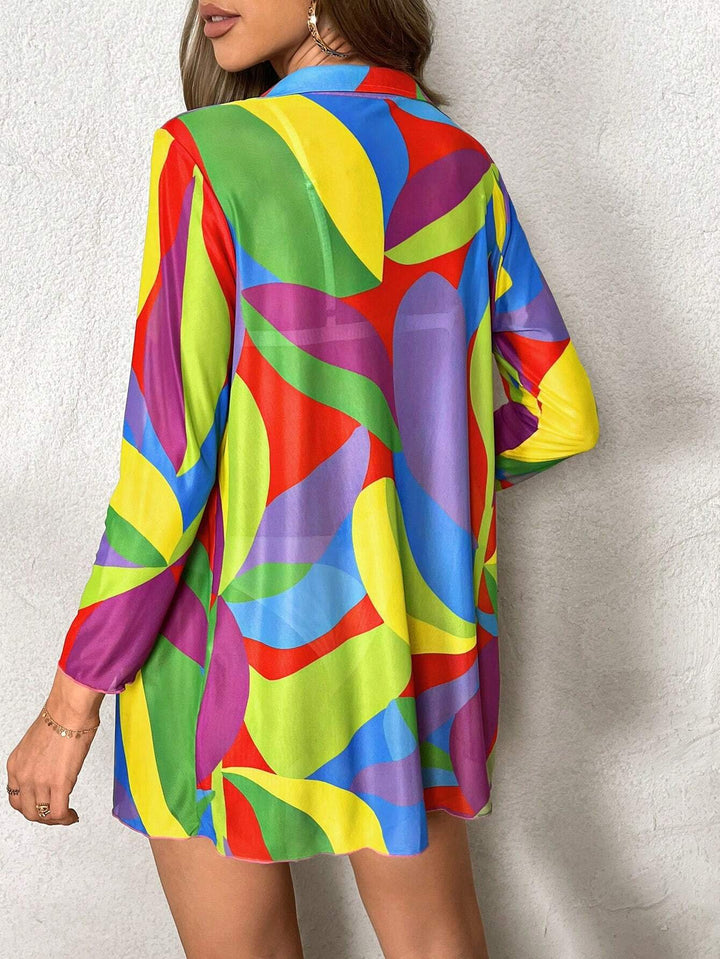 Damen Strandkimono mit buntem Farbverlauf Echo Archiv
