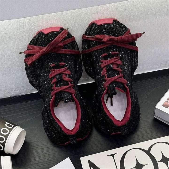 Women's statement sneaker with textured mesh, elevated platform sole and padded comfort lining Mune Fashion