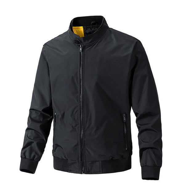 Men's lightweight windproof bomber jacket with stand-up collar and zipper Mune Fashion