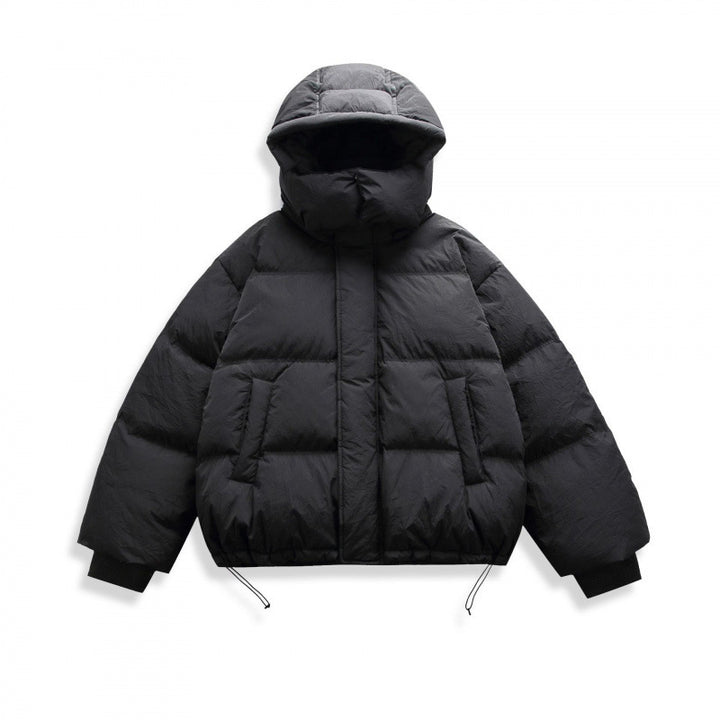 Unisex Short Padded Jacket with Hood, High Stand-Up Collar, and Adjustable Hem Mune Fashion