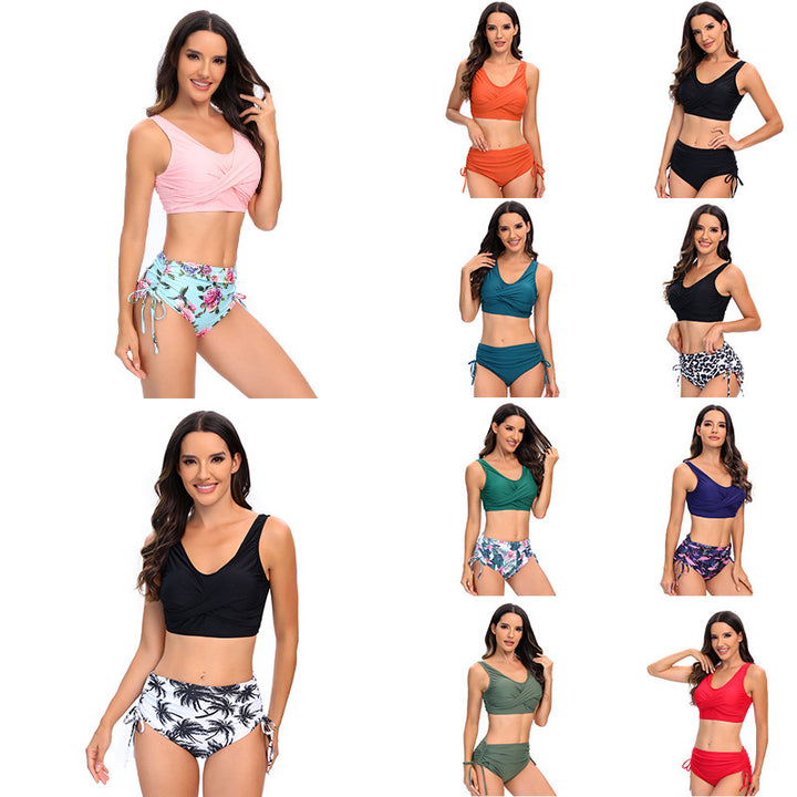 Women's High-Waisted Bikini Set with Adjustable Straps Mune Fashion