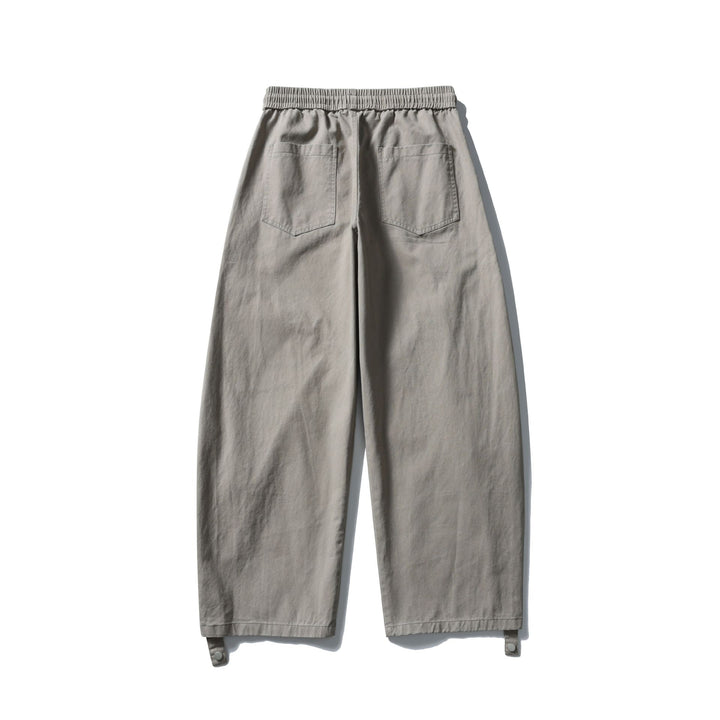 Women's Wide Cargo Pants with Elastic Tunnel Drawstring Waistband, Flap Pockets and Adjustable Leg Straps Mune Fashion