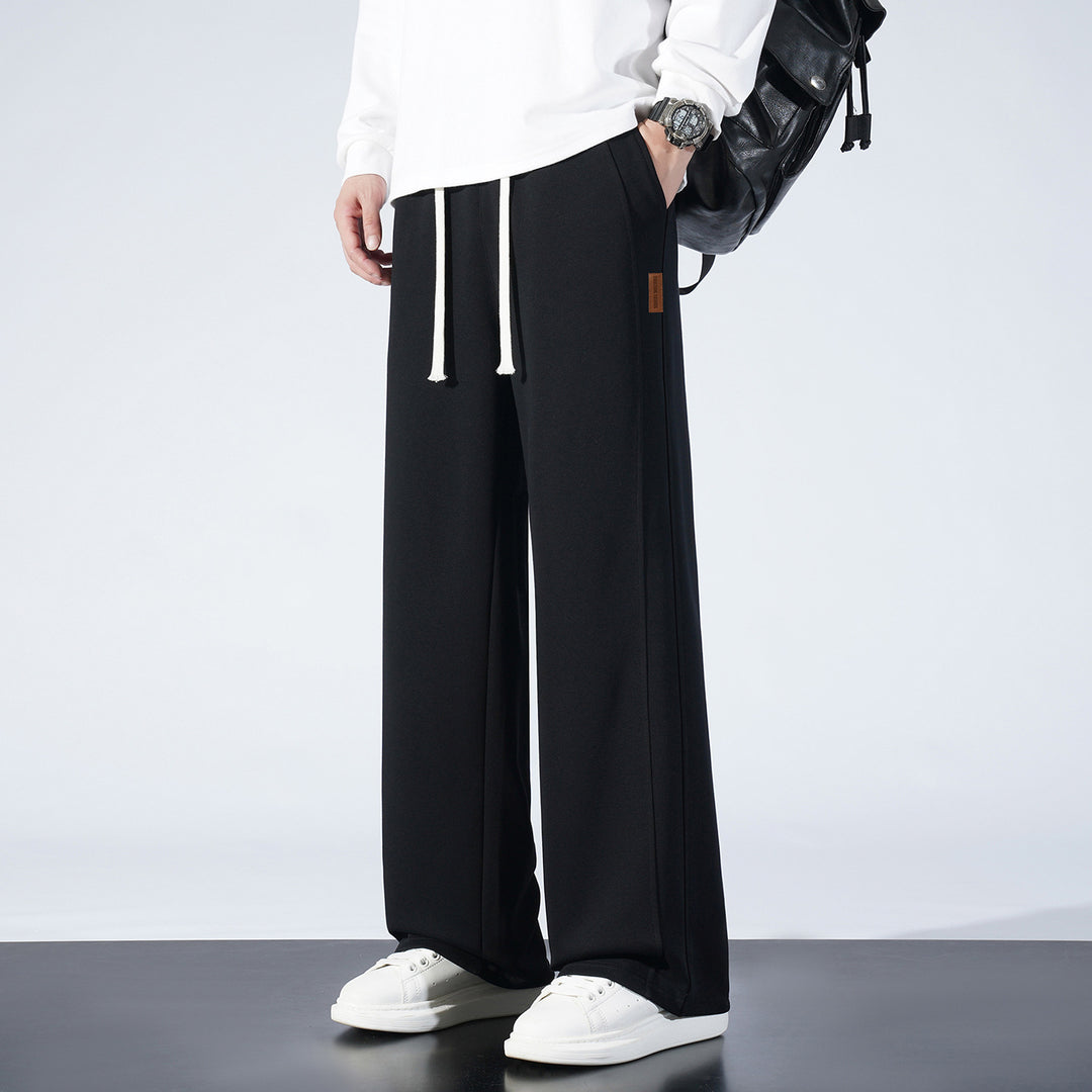 Women's Wide Lounge Sweatpants with Drawstring and Straight Leg Mune Fashion